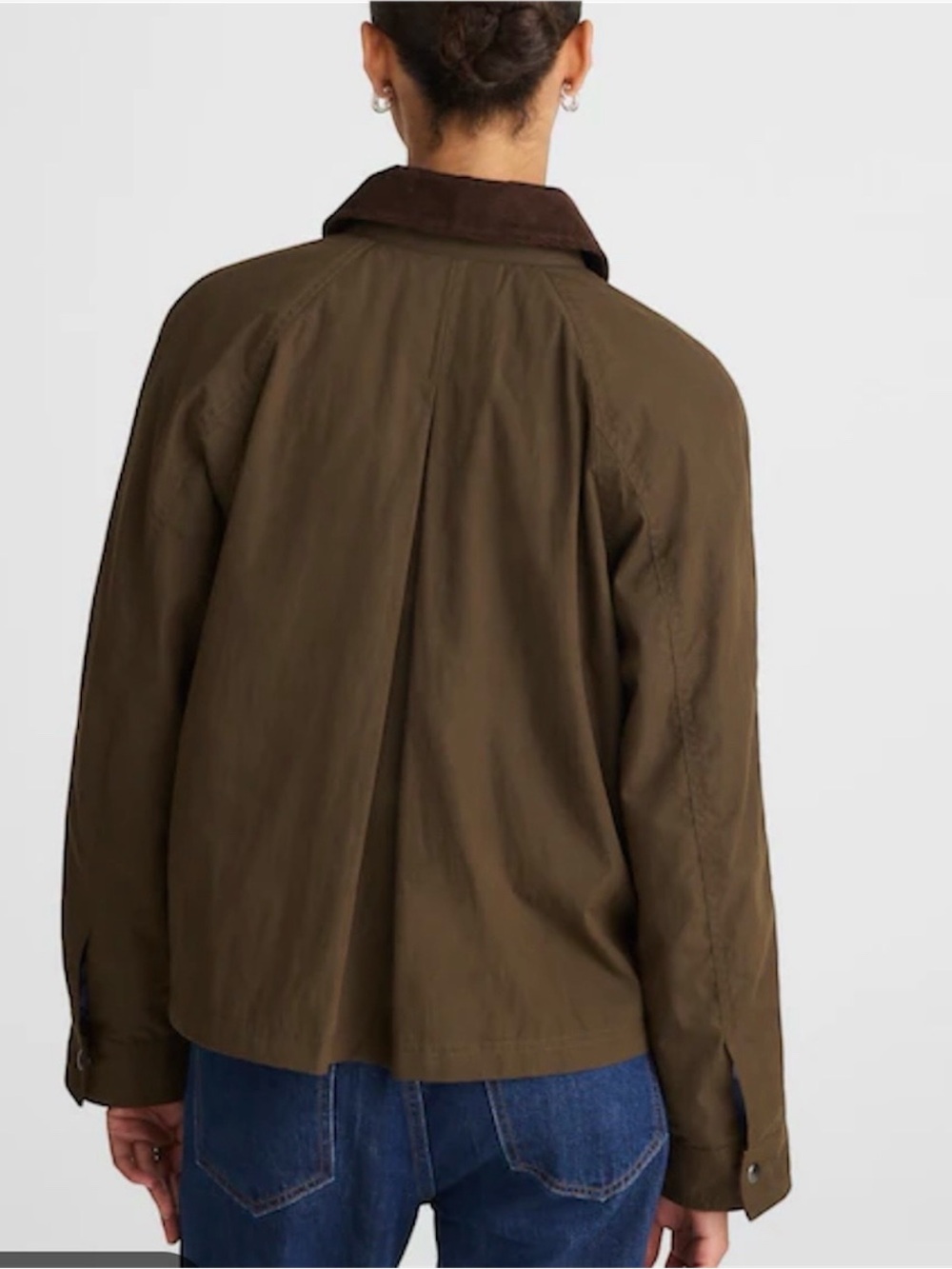 Madewell Women’s The Billie Short Jacket Utility Pockets NWT S Trench Green - Picture 2 of 13